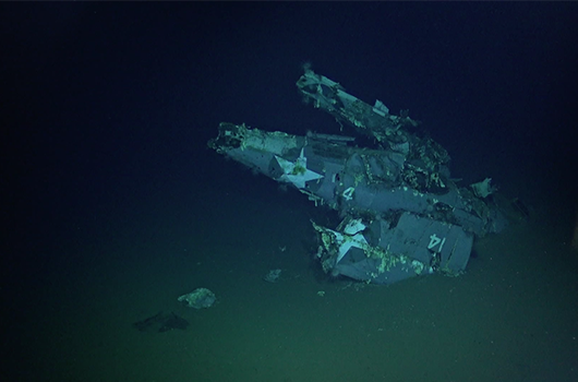 Two of the memorable images from the discovery of the USS Hornet. 